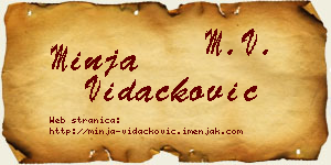 Minja Vidačković vizit kartica